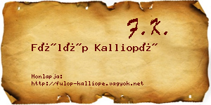 Fülöp Kalliopé névjegykártya