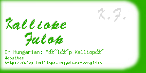 kalliope fulop business card